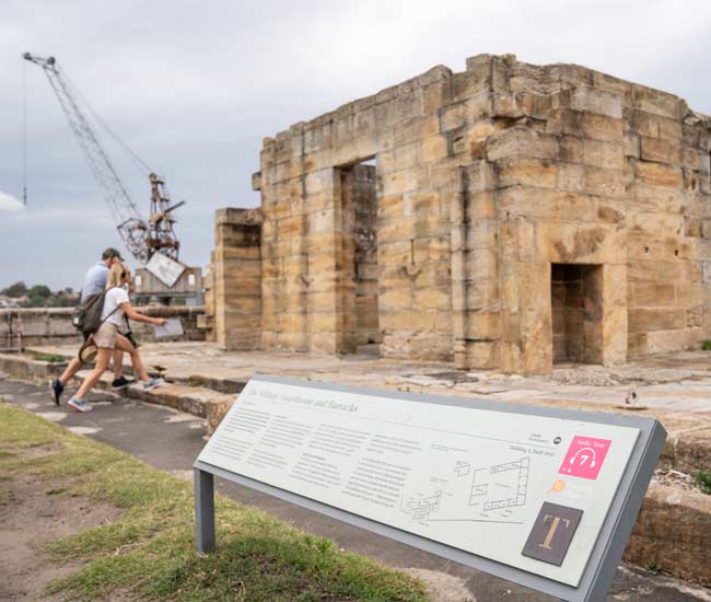 Audio Tour Military Guardhouse Signage Cockatoo Island Sydney 650X550