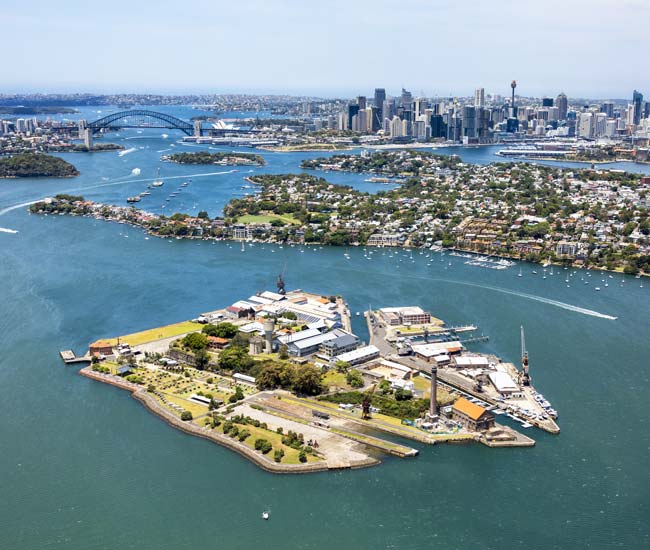 Cockatoo Island Sydney Harbour Aerial Mark Merton 2015 650X550